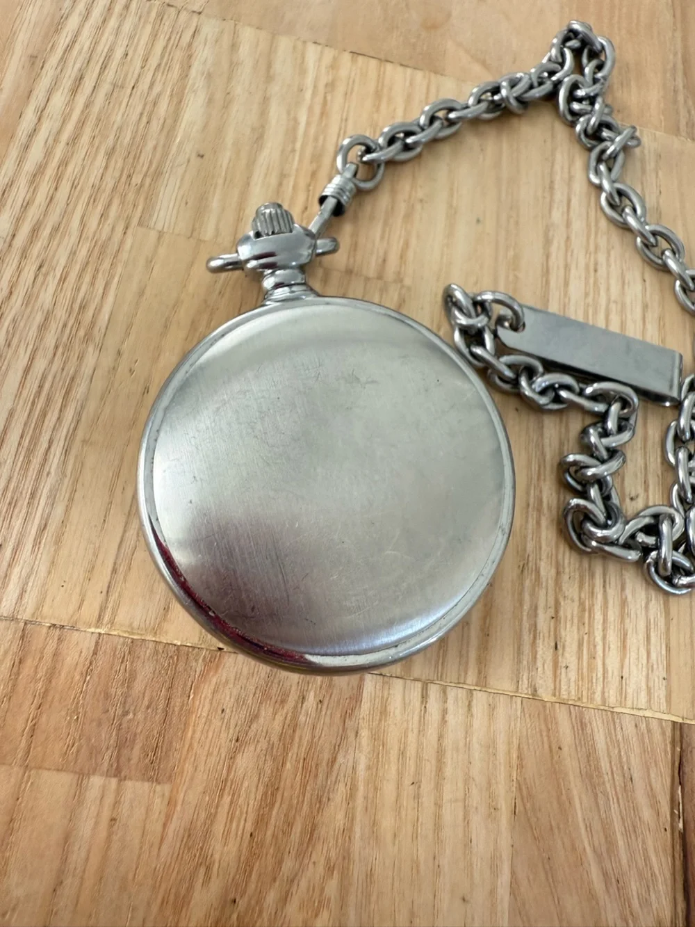 Relic mens vintage style silver tone pocket watch NEW BATTERY